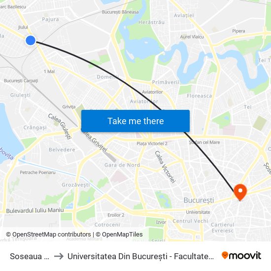 Soseaua Chitila to Universitatea Din București - Facultatea De Științe Politice map