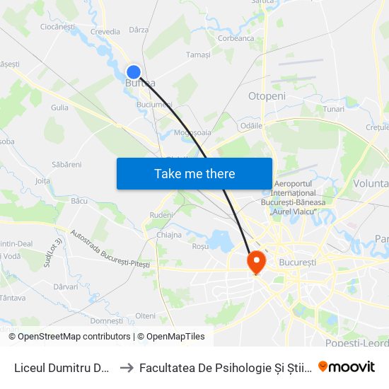 Liceul Dumitru Dumitrescu to Facultatea De Psihologie Și Științele Educației map