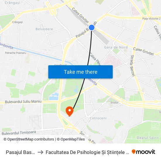 Pasajul Basarab to Facultatea De Psihologie Și Științele Educației map