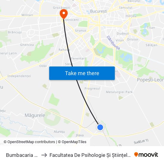 Bumbacaria Jilava to Facultatea De Psihologie Și Științele Educației map