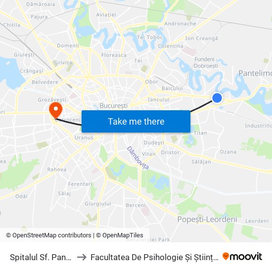 Spitalul Sf. Pantelimon to Facultatea De Psihologie Și Științele Educației map