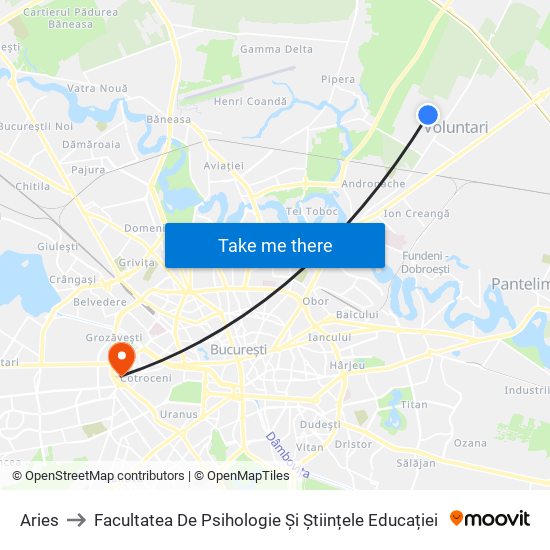 Aries to Facultatea De Psihologie Și Științele Educației map