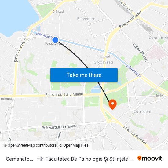 Semanatoarea to Facultatea De Psihologie Și Științele Educației map