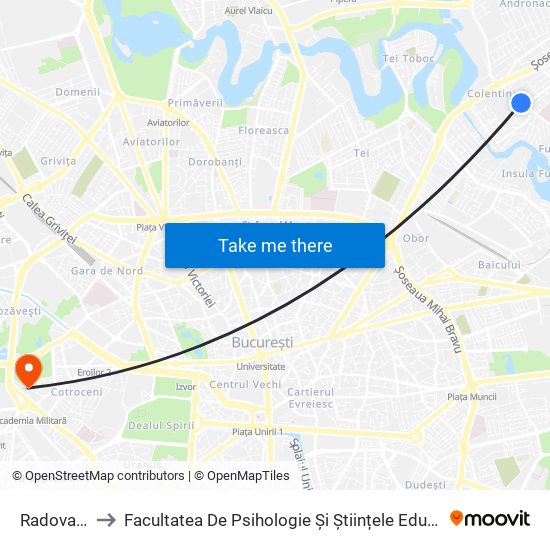 Radovanu to Facultatea De Psihologie Și Științele Educației map