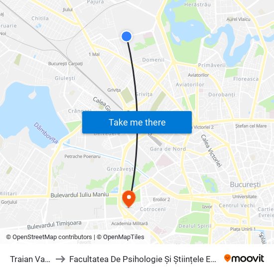 Traian Vasile to Facultatea De Psihologie Și Științele Educației map