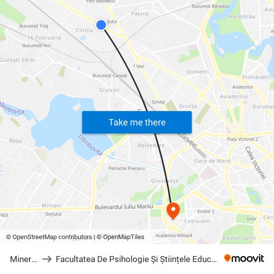 Minerva to Facultatea De Psihologie Și Științele Educației map