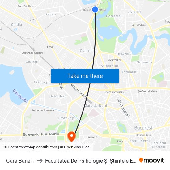 Gara Baneasa to Facultatea De Psihologie Și Științele Educației map