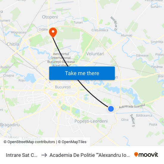 Intrare Sat Catelu to Academia De Politie ""Alexandru Ioan Cuza"" map