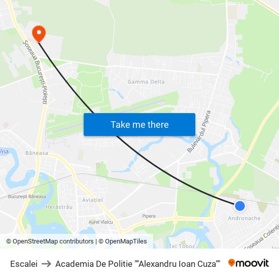 Escalei to Academia De Politie ""Alexandru Ioan Cuza"" map