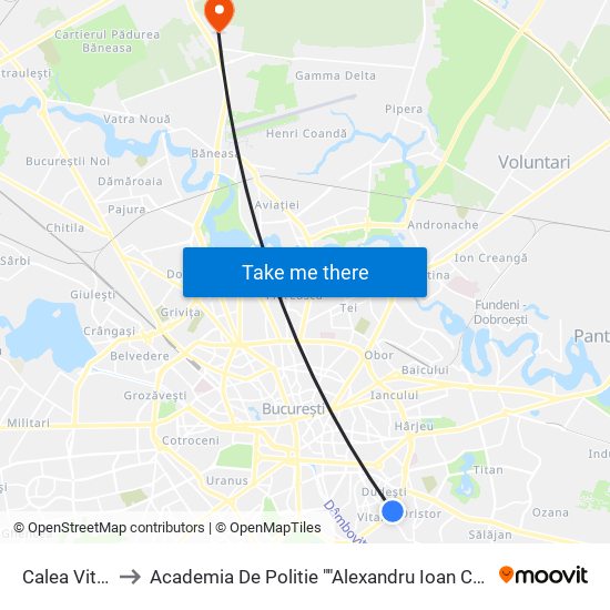 Calea Vitan to Academia De Politie ""Alexandru Ioan Cuza"" map