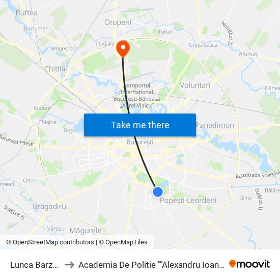 Lunca Barzesti to Academia De Politie ""Alexandru Ioan Cuza"" map