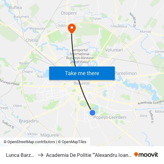 Lunca Barzesti to Academia De Politie ""Alexandru Ioan Cuza"" map