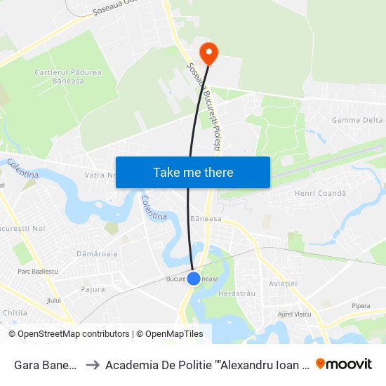Gara Baneasa to Academia De Politie ""Alexandru Ioan Cuza"" map