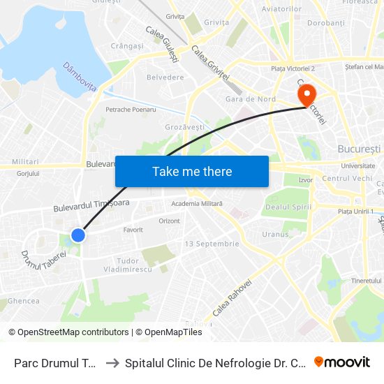 Parc Drumul Taberei to Spitalul Clinic De Nefrologie Dr. Carol Davila map