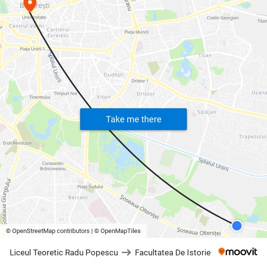 Liceul Teoretic Radu Popescu to Facultatea De Istorie map