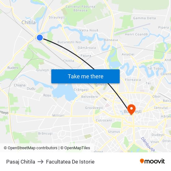 Pasaj Chitila to Facultatea De Istorie map