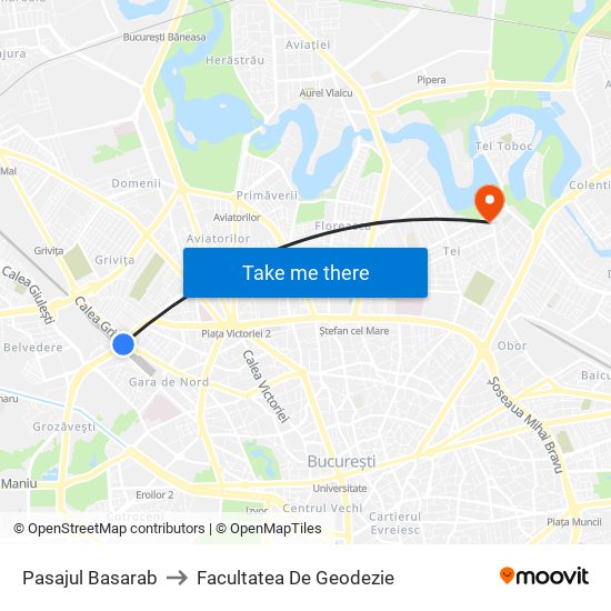 Pasajul Basarab to Facultatea De Geodezie map