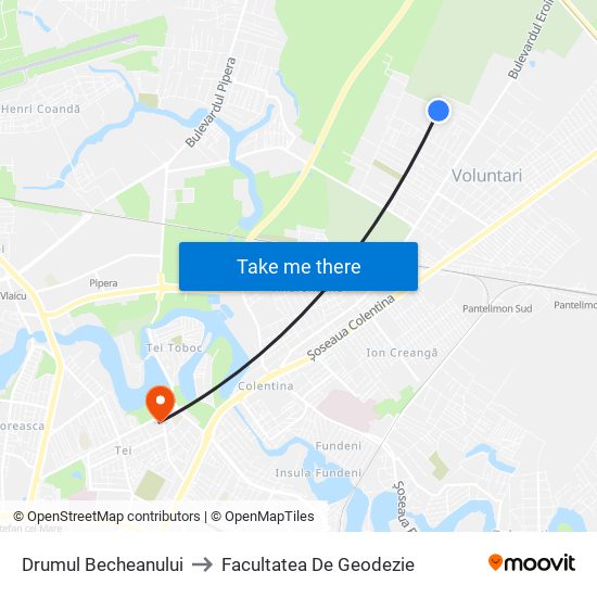 Drumul Becheanului to Facultatea De Geodezie map