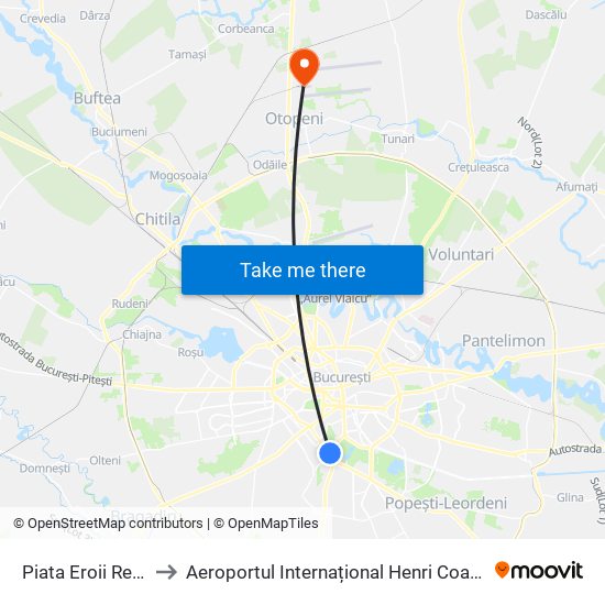 Piata Eroii Revolutiei to Aeroportul Internațional Henri Coandă - București map