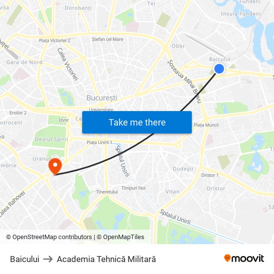 Baicului to Academia Tehnică Militară map