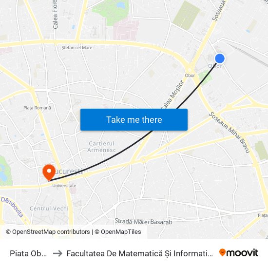 Piata Obor to Facultatea De Matematică Și Informatică map