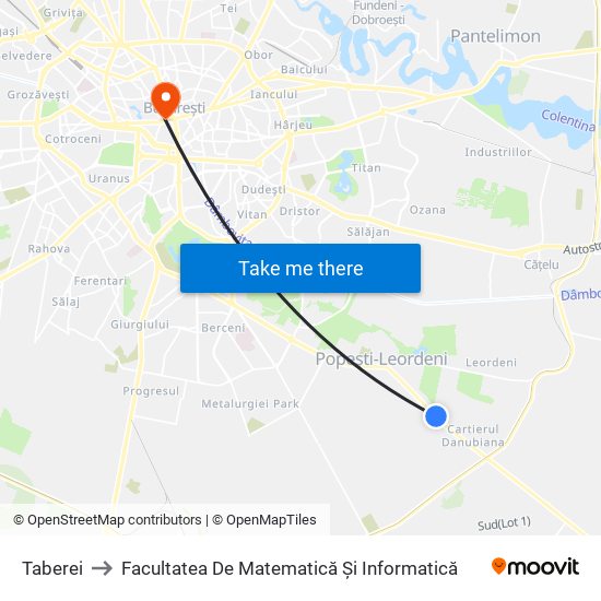 Taberei to Facultatea De Matematică Și Informatică map