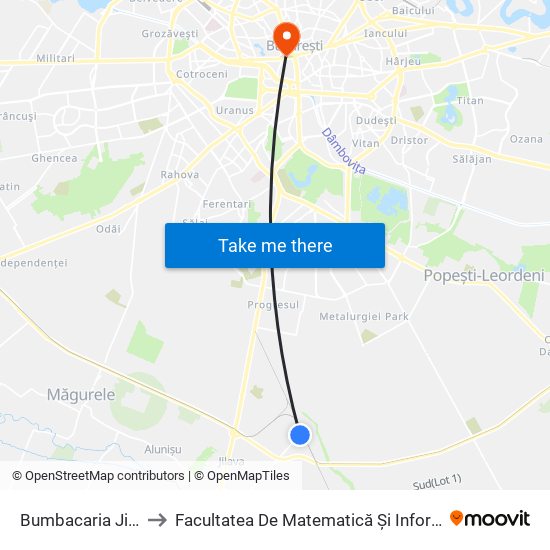 Bumbacaria Jilava to Facultatea De Matematică Și Informatică map