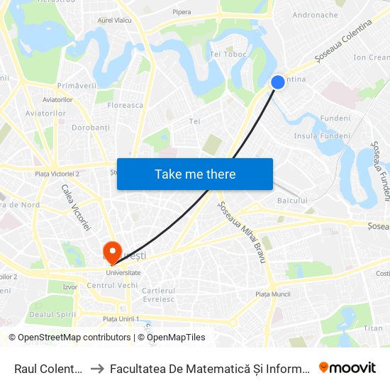 Raul Colentina to Facultatea De Matematică Și Informatică map