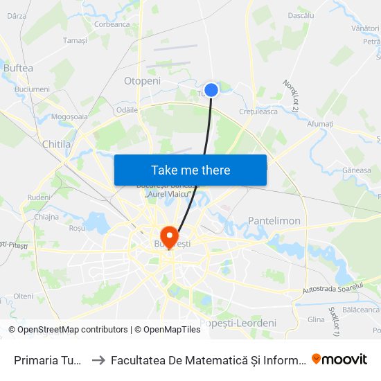 Primaria Tunari to Facultatea De Matematică Și Informatică map