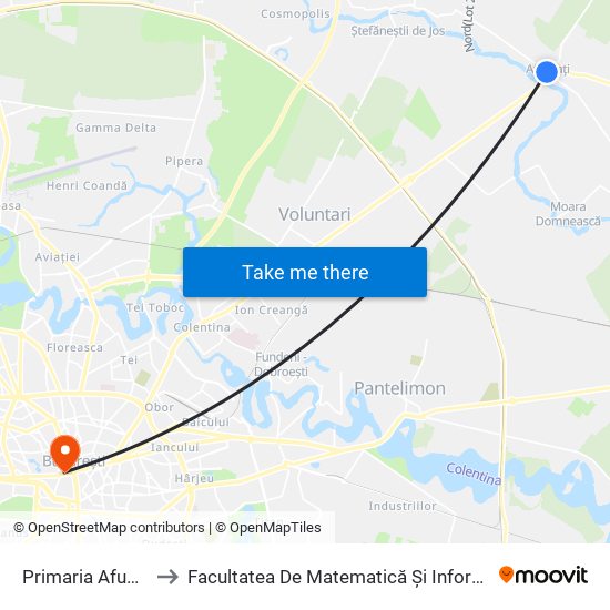 Primaria Afumati to Facultatea De Matematică Și Informatică map