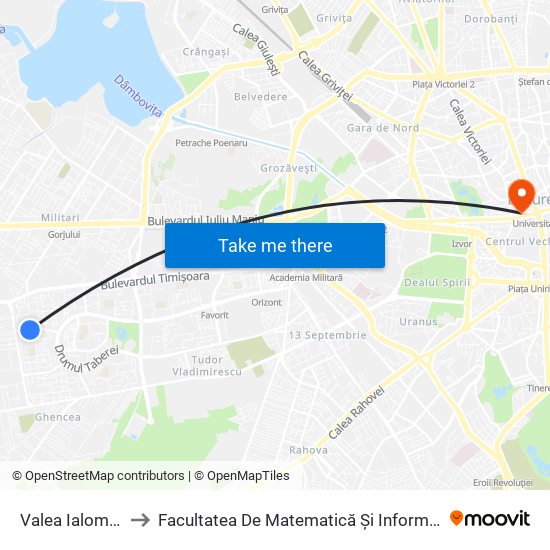 Valea Ialomiței to Facultatea De Matematică Și Informatică map