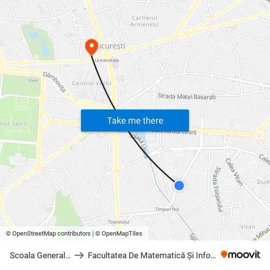 Scoala Generala 81 to Facultatea De Matematică Și Informatică map