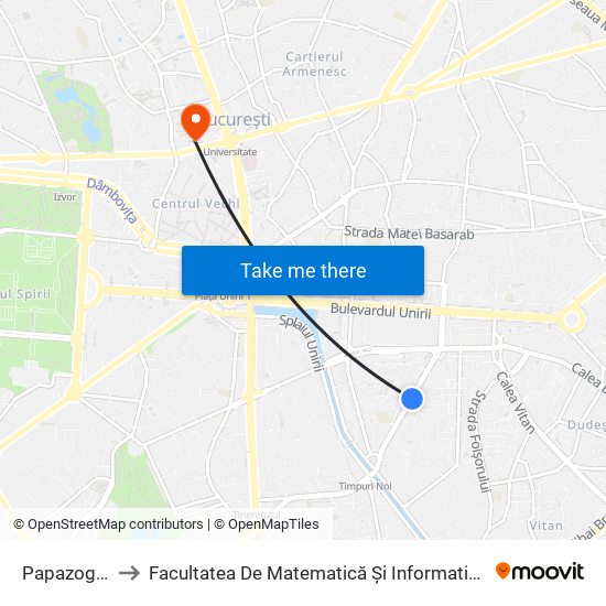 Papazoglu to Facultatea De Matematică Și Informatică map