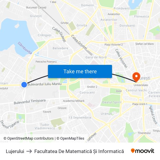 Lujerului to Facultatea De Matematică Și Informatică map