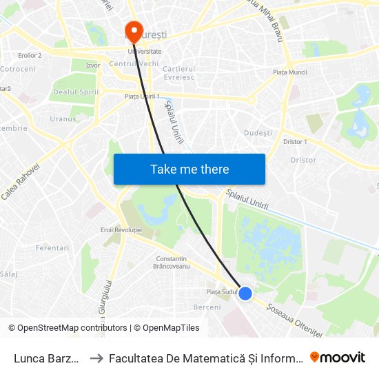 Lunca Barzesti to Facultatea De Matematică Și Informatică map