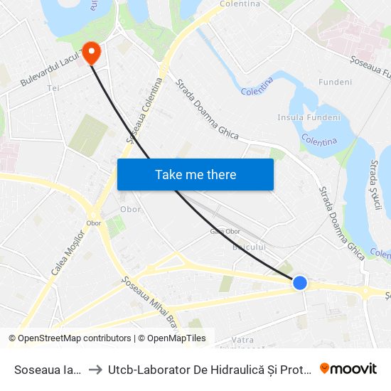 Soseaua Iancului to Utcb-Laborator De Hidraulică Și Protecția Mediului map