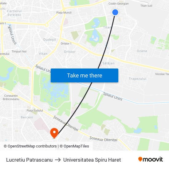 Lucretiu Patrascanu to Universitatea Spiru Haret map