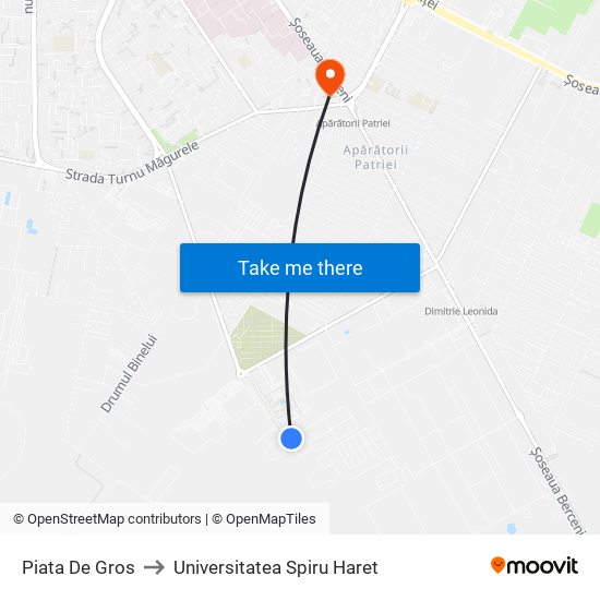 Piata De Gros to Universitatea Spiru Haret map