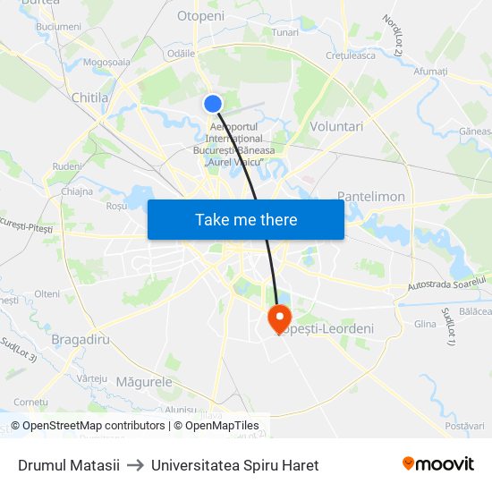 Drumul Matasii to Universitatea Spiru Haret map