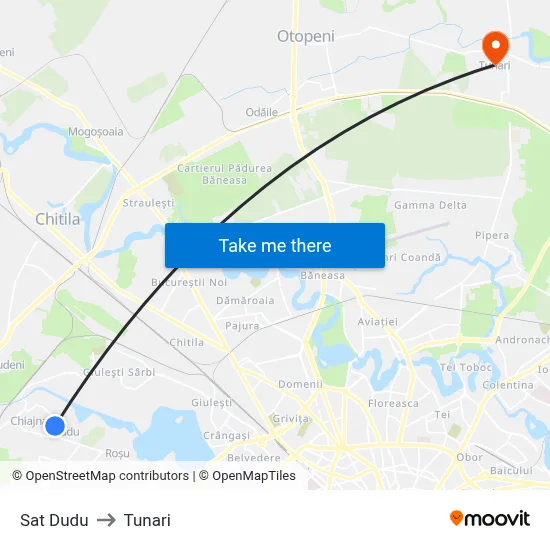 Sat Dudu to Tunari map