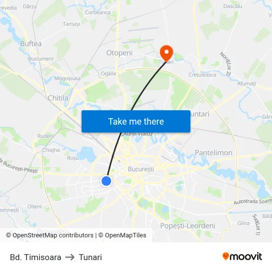Bd. Timisoara to Tunari map