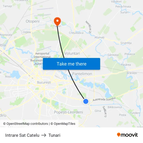 Intrare Sat Catelu to Tunari map