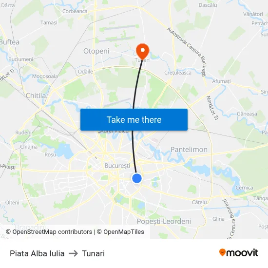 Piata Alba Iulia to Tunari map
