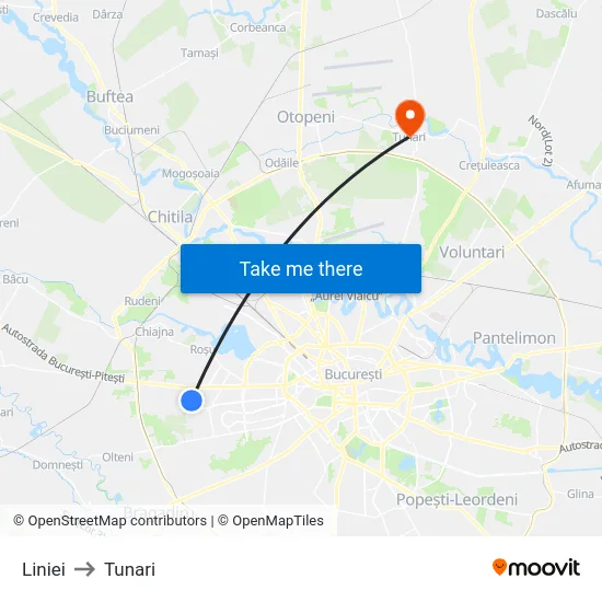Liniei to Tunari map