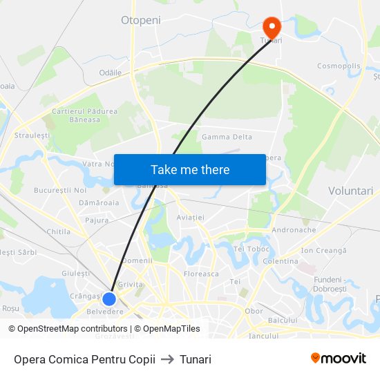 Opera Comica Pentru Copii to Tunari map