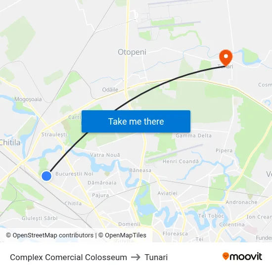 Complex Comercial Colosseum to Tunari map