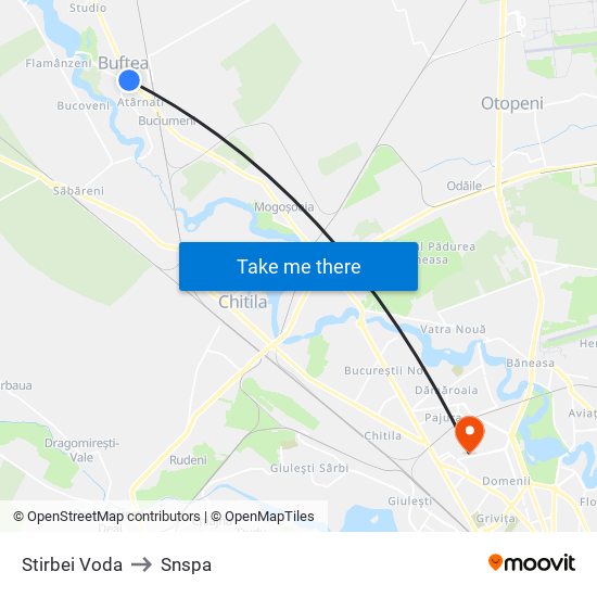 Stirbei Voda to Snspa map