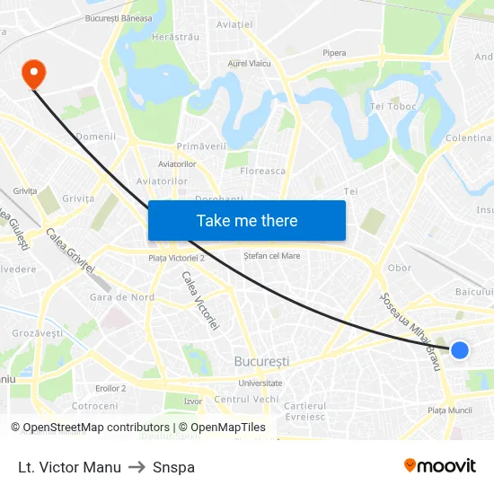 Lt. Victor Manu to Snspa map