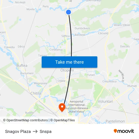 Snagov Plaza to Snspa map