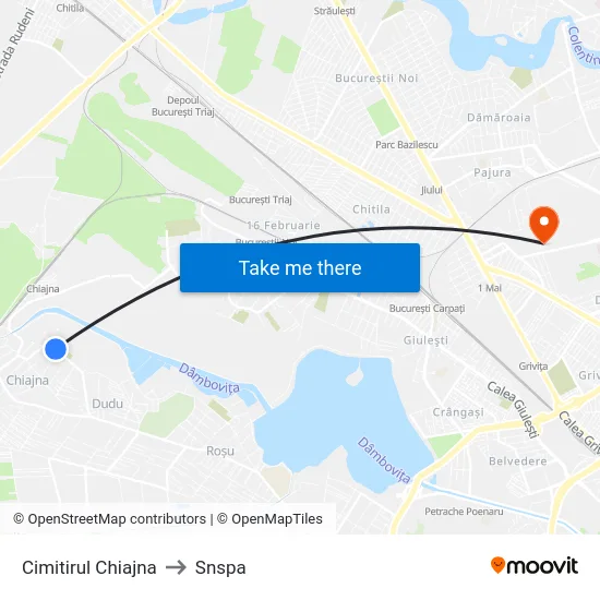 Cimitirul Chiajna to Snspa map